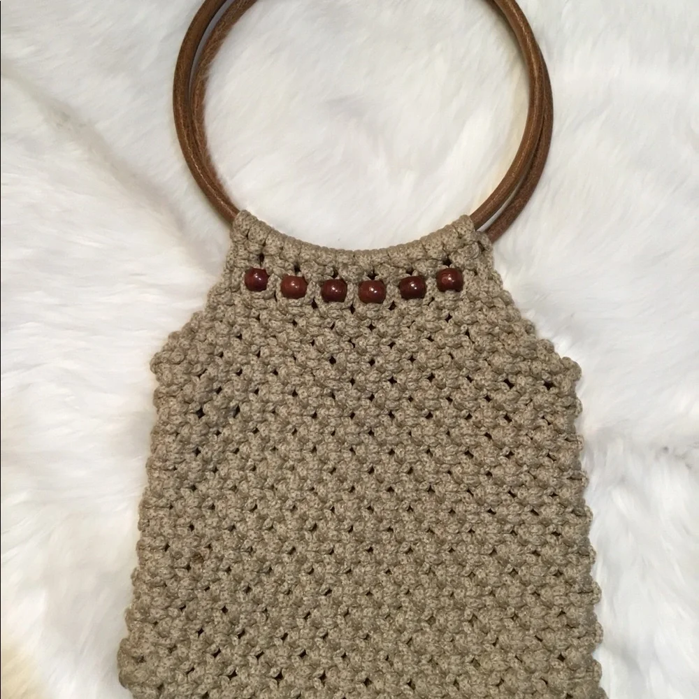 Boho Crochet Vintage Design Bag EUC - Picture 5 of 7
